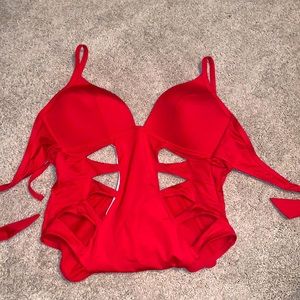 Kenneth Cole Red one piece swim suit
